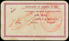 Catalonia
1 Ral. 21 Gener 1937. Aj. de CAMBRILS DE MAR. (Peuqñas roturas). AT-623a. MBC.