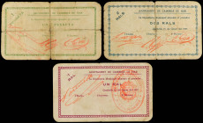 Catalonia
Lote 3 billetes 1 y 2 Rals y 1 Pesseta. 21 Gener 1937. Aj. de CAMBRILS DE MAR. (Dos con roturas). A EXAMINAR. AT-621/623; RGH-7323/5. BC+ a...