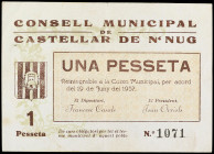 Catalonia
1 Pesseta. 19 Juny 1937. C.M. de CASTELLAR DE N´HUG. ESCASO. AT-689a. MBC+.