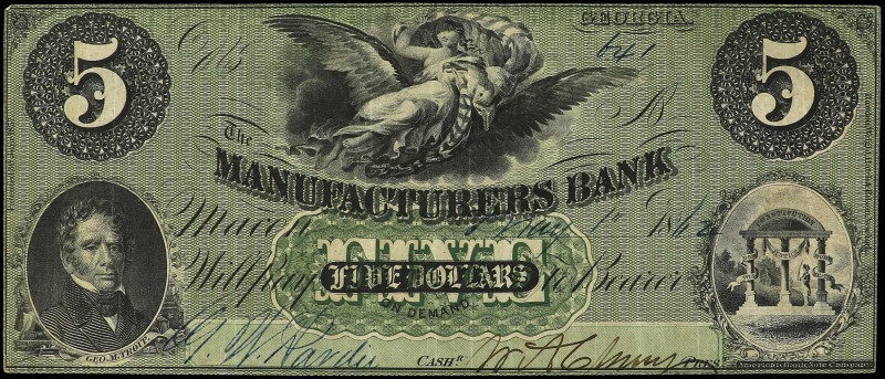 World Banknotes
5 Dollars. 1 Mayo 1862. ESTADOS UNIDOS. GEORGIA. MANUFACTURERS ...