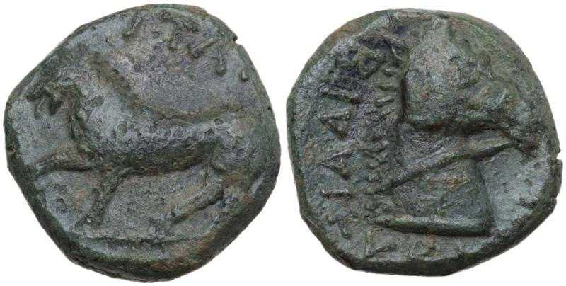 Greek Italy. Northern Apulia, Teate. AE 17.5 mm. 325-275 BC. D/ [T]IATI retrogra...