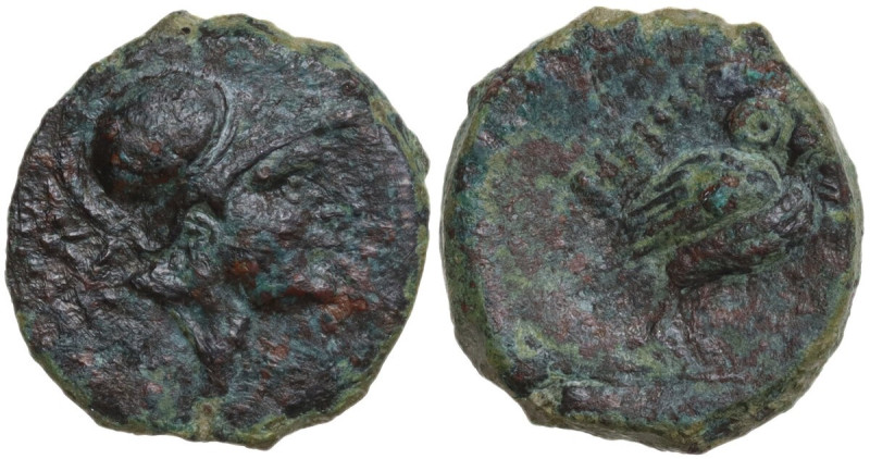 Greek Italy. Northern Apulia, Teate. AE 15 mm (Semuncia?), c. 275-225 BC. D/ Hel...