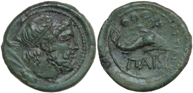 Greek Italy. Northern Lucania, Paestum. AE Quadrans. Second Punic War, c. 218-20...