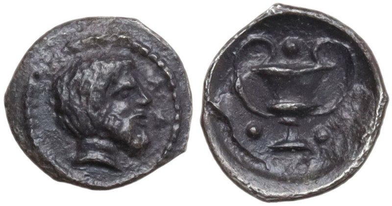 Sicily. Naxos. AR Trionkion – Tetras, c. 430/20-415 BC. Obv. Bearded head of Dio...