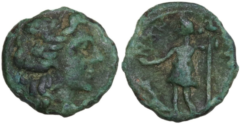 Sicily. Paropos. AE Hexas, c. 200-150 BC. Obv. Laureate head of Apollo right. Re...