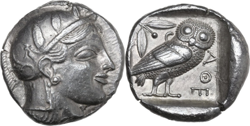 Continental Greece. Attica, Athens. AR Tetradrachm, c. 465/2-454 BC. Obv. Head o...