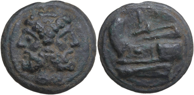 Semilibral series. AE Cast As, c. 217-215 BC. Obv. Laureate head of Janus. Rev. ...