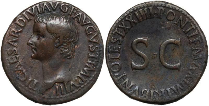 Tiberius (14-37). AE As, 21-22 AD. Obv. TI CAESAR DIVI AVG G AVGVST IMP VIII. Ba...