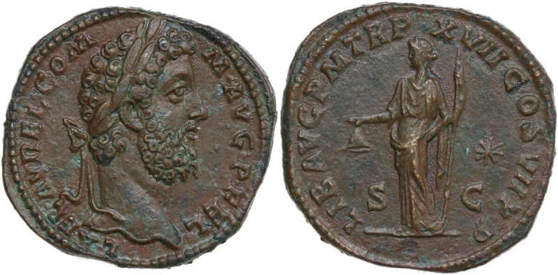 Commodus (177-193). AE Sestertius, 192 AD. Obv. L AEL AVREL COMM AVG P FEL. Laur...