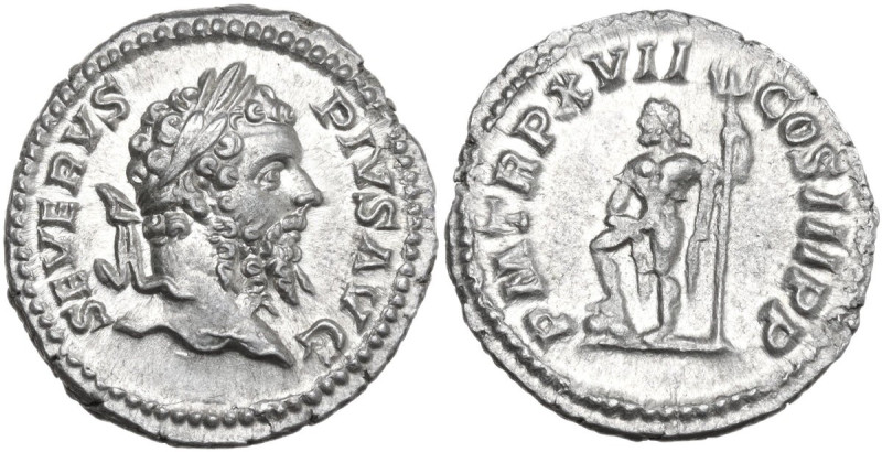 Septimius Severus (193-211). AR Denarius, 209 AD. Obv. SEVERVS PIVS AVG. Laureat...