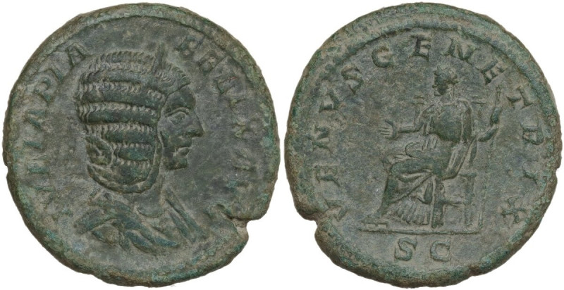 Julia Domna, wife of Septimius Severus (died 217 AD). AE As. Struck under Caraca...