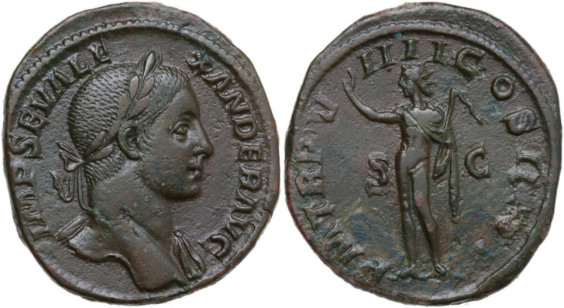 Severus Alexander (222-235). AE Sestertius, 230 AD. Obv. IMP SEV ALEXANDER AVG. ...