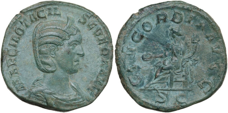 Otacilia Severa, wife of Philip I (244-249). AE Sestertius, 244-249. Obv. MARCIA...