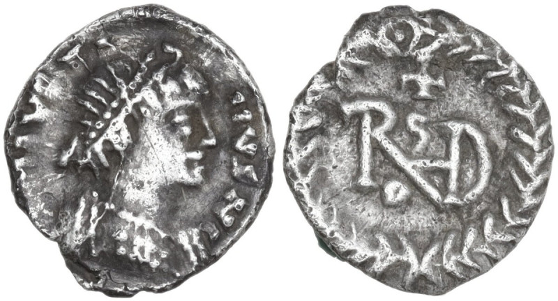 Ostrogothic Italy, Theoderic (493-526). AR Quarter Siliqua in the name of Anasta...