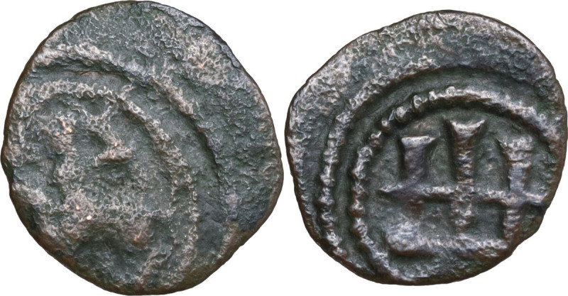 Genoese Colonies. Caffa. AE Follar. D/ St. George killing the dragon. R/ Genoese...