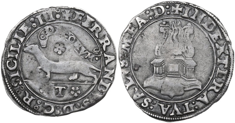 Napoli. Ferdinando II d'Aragona (1495-1496). Armellino. D/ Armellino gradiente a...