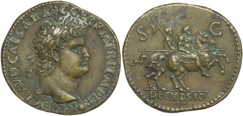 Nerone (54-68). Medaglia coniata al tipo del sesterzio (padovanino). D/ NERO CLA...