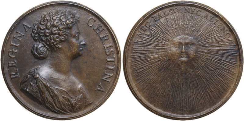 Cristina di Svezia (1632-1654). Medaglia. D/ REGINA CHRISTINA. Busto a destra co...