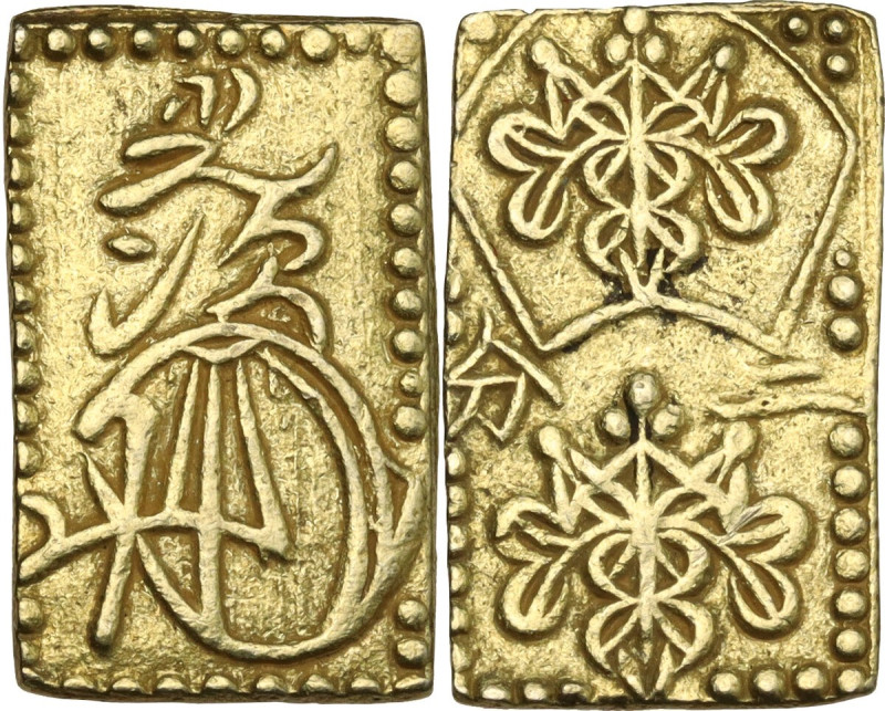 Japan. Edo Period (1603-1868). AV Ni Bu Ban Kin (2 Bu size gold). 19 x 12 mm. Ha...