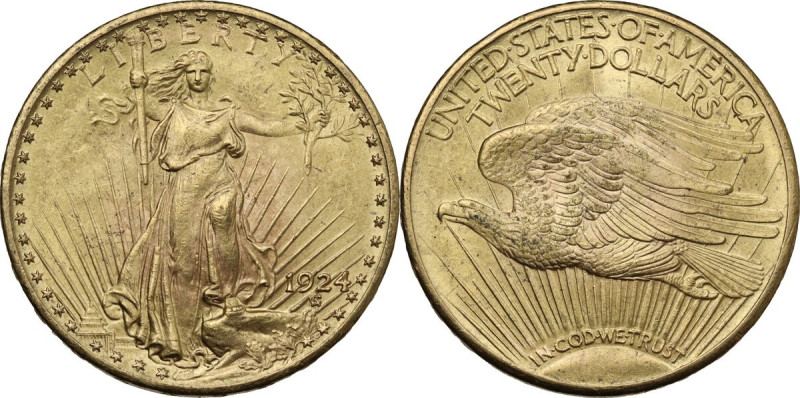 USA. 20 dollars 1924 'Standing Liberty', Philadelphia mint. KM 131; Fried. 185. ...