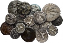 CELTIC COINAGE. BELGICA. Lot. A lot containing 13 silver, 1 bronze and 4 potin coins. All: Celtic. 64.74 g. About very fine to very fine. (18) (~€ 90/...