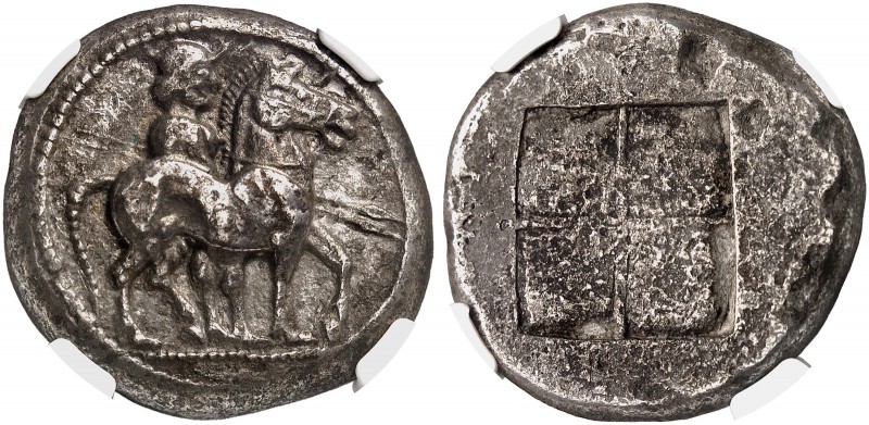 COINS OF THE GREEK WORLD. THRACO-MACEDONIAN TRIBES. Bisaltai. AR Octodrachm c. 4...