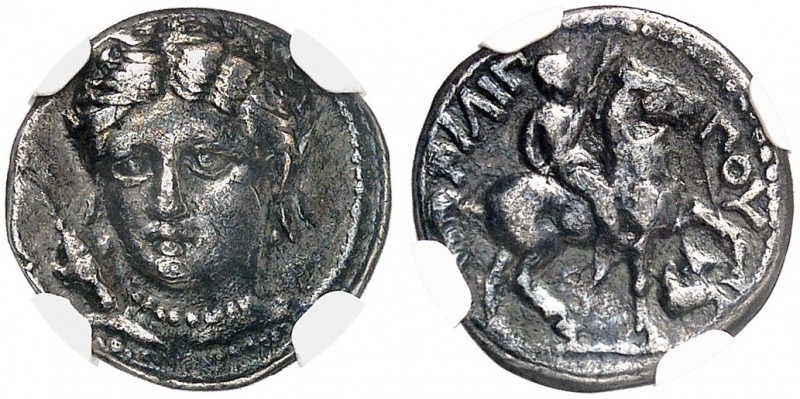 COINS OF THE GREEK WORLD. MACEDONIAN EMPIRE. Philip II, 359-336. 1/5 Tetradrachm...