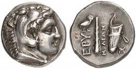 COINS OF THE GREEK WORLD. IONIA. Erythrai. Drachm c. 330-300 BC, Molion, magistrate. Head of Herakles to right, wearing lion skin headdress. Rv. ΕΡΥ -...