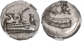 COINS OF THE GREEK WORLD. LYCIA. Phaselis. Stater 4th century BC. Prow of galley right, fighting platform decorated with facing gorgoneion, to right, ...