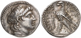 COINS OF THE GREEK WORLD. SELEUCID KINGDOM. Antiochus VII Euergetes (Sidetes), 138-129. Tetradrachm SE 176 = 137/6 BC, Tyre. Diademed head of Antiocho...