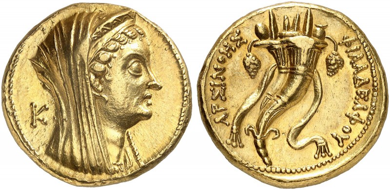 COINS OF THE GREEK WORLD. PTOLEMAIC KINGDOM. Arsinoe II, wife of Ptolemy II, die...