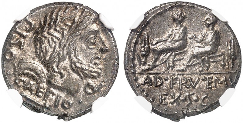 ROMAN REPUBLIC. L. Calpurnius Piso Caesoninus and Servilius Caepio, 100 BC. Dena...