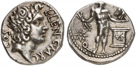 ROMAN REPUBLIC. L. Cornelius Lentulus and C. Claudius Marcellus, 49 BC. Denarius 49 BC, Apollonia in Illyricum. L•LEN•C•MARC - COS Head of Apollo to r...