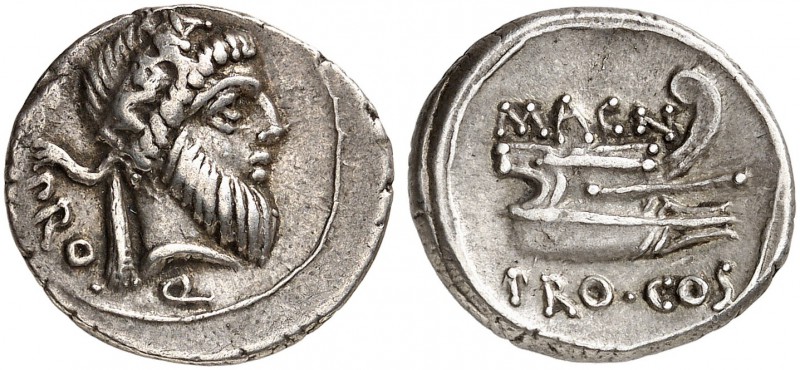 ROMAN REPUBLIC. Cn. Pompeius Magnus, 49 BC. Denarius 49 BC, Mobile mint with Pom...