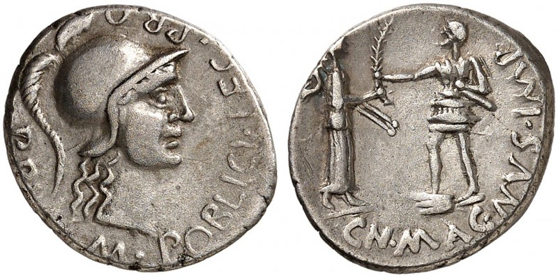 ROMAN REPUBLIC. Cn. Pompeius Magnus with M. Poblicius, legatus pro praetore, 46-...