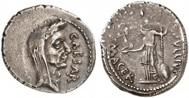 ROMAN REPUBLIC. C. Iulius Caesar and P. Sepullius Macer, 44 BC. Denarius February-March 44 BC, Rome. CAESAR DICT•PERPETVO Laureate and veiled head of ...