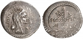 ROMAN REPUBLIC. C. Iulius Caesar and C. Cossutius Maridianus, moneyer, 44 BC. Denarius April 44 BC, Rome. CAESAR - PARENS PATRIAE Laureate and veiled ...
