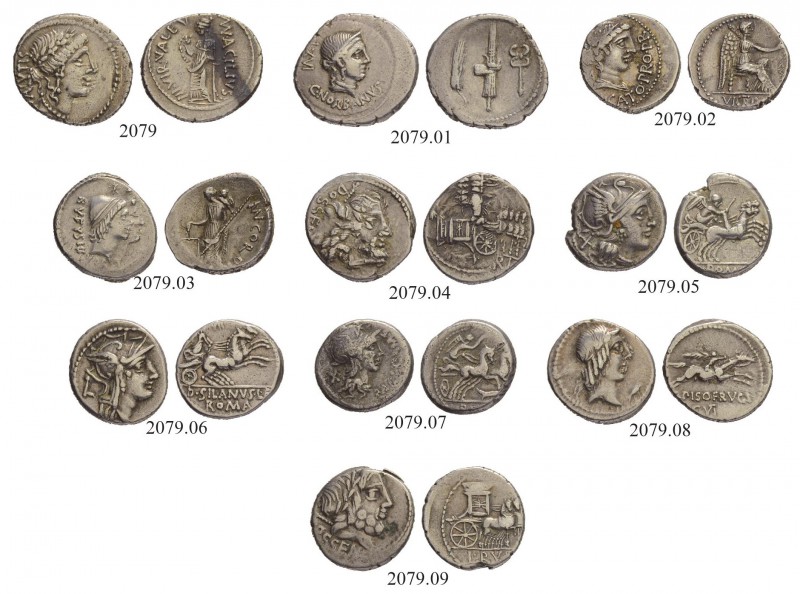 ROMAN REPUBLIC. Lot. Denarii. A lot containing 10 silver coins. All: Roman Repub...