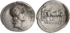ROMAN EMPIRE. Augustus, 27 BC-14. Denarius 30/29 BC, Italian mint, perhaps Rome. Minted in the time of Octavian's Actian campaign, before his proclama...
