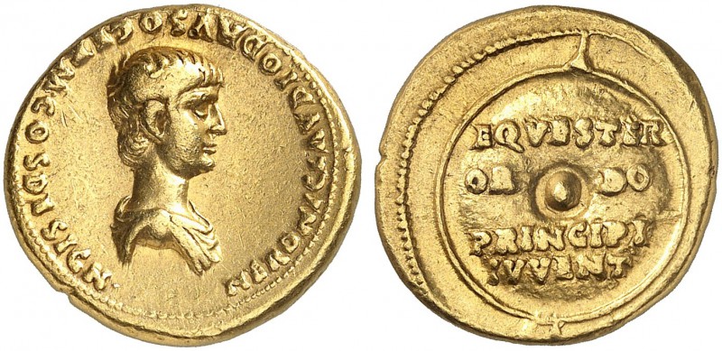 ROMAN EMPIRE. Nero, as Caesar, 50-54. Aureus 51-54, Rome. NERONI CLAVDIO DRVSO G...