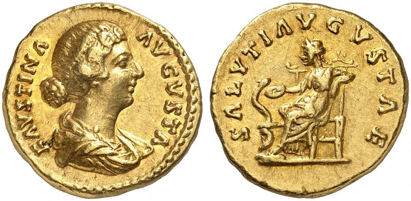 ROMAN EMPIRE. Faustina II, wife of Marcus Aurelius, 147-175. Aureus 161/176, Rom...