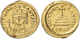 BYZANTINE EMPIRE. Tiberius II Constantinus, 578-582. Solidus 578-582, Constantinople. Officina H. dm TIb CONS - TANT PP AVG Crowned, cuirassed bust wi...