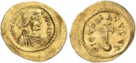 BYZANTINE EMPIRE. Heraclius, 610-641. Semissis c. 613-641, Constantinople. δ N hЄRACLIЧS T P P AVI Diademed, draped and cuirassed bust of Heraclius to...