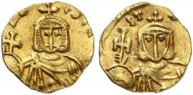 BYZANTINE EMPIRE. Nicephorus, 802-811, and Stauracius. Semissis 803-811, Constantinople. Fragmentary legend. Facing bust of Nicephorus, wearing crown ...