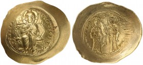 BYZANTINE EMPIRE. Constantinus X Ducas, 1059-1067. Histamenon c. 1065-1067, Constantinople. Christ, nimbate, seated facing on curved- backed throne, r...