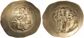 BYZANTINE EMPIRE. Nicephorus III Botaniates, 1078-1081. Histamenon, Constantinople. IC-XC Christ Pantokrator seated facing on throne, holding book of ...