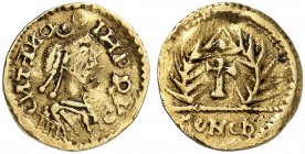 UNCERTAIN GERMANIC TRIBES. Pseudo-Imperial coinage. Tremissis late 5th century AD or slightly later, imitating Zeno. C N TENO IH P P V C (partially re...