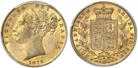 AUSTRALIEN. Victoria, 1837-1901. Sovereign 1872 M, Melbourne. Young head. Seaby 3854. Fr. 12. PCGS MS62. (~€ 305/USD 355)