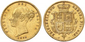 AUSTRALIEN. Victoria, 1837-1901. Half sovereign 1875 S, Sydney. Third young head. 3.92 g. Seaby 3862 B. Fr. 13. Kleine Randfehler / Minor edge nicks. ...