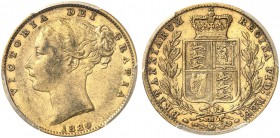 AUSTRALIEN. Victoria, 1837-1901. Sovereign 1880 M, Melbourne. Young head. Seaby 3854. Fr. 12. PCGS AU50. (~€ 350/USD 405)